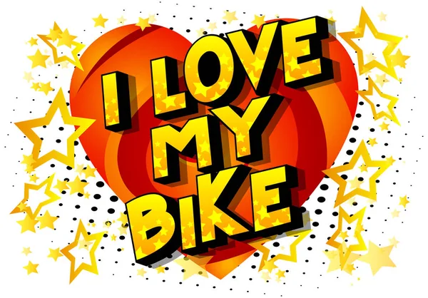 Love Bike Vektor Illustrierte Phrase Comic Stil Auf Abstraktem Hintergrund — Stockvektor