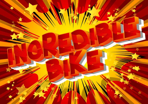 Unglaubliches Fahrrad Vektor Illustrierte Phrase Comic Stil Auf Abstraktem Hintergrund — Stockvektor