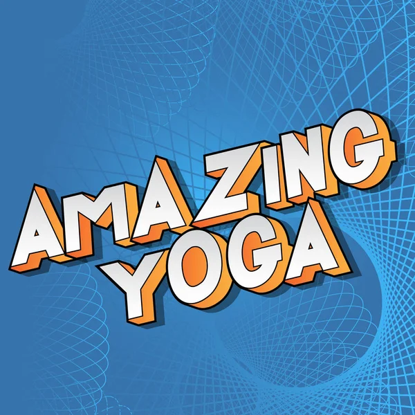Şaşırtıcı Yoga Vektör Resimli Çizgi Roman Tarzı Ifade Arka Plan — Stok Vektör