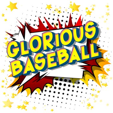 Şanlı beyzbol - vektör resimli çizgi roman tarzı ifade arka plan üzerinde.