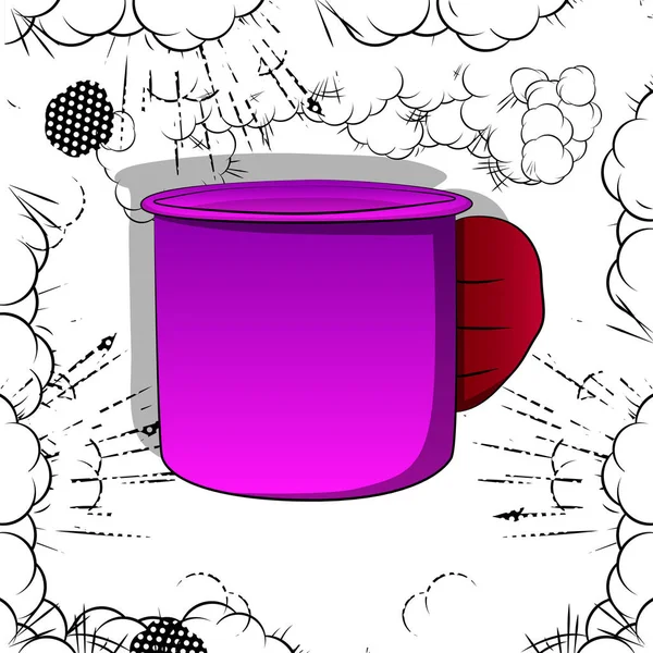 Main Dessin Animé Vectoriel Tenant Une Grande Tasse Main Illustrée — Image vectorielle