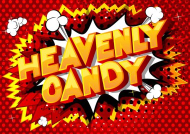 Heavenly Candy - Soyut arka plan vektör resimli çizgi roman tarzı ifade.
