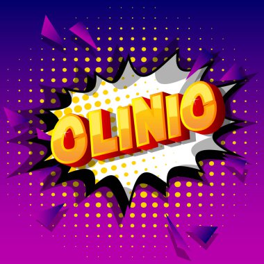 Soyut arka planda klinik-vektör resimli çizgi roman tarzı cümle.