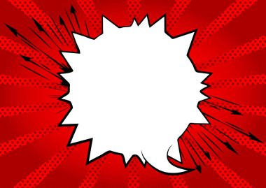 Vector illüstrasyon retro çizgi roman arka planı büyük boş konuşma balonu, pop sanat klasiği arka planı.