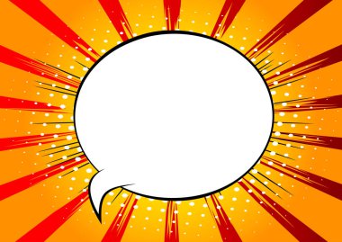 Vector illüstrasyon retro çizgi roman arka planı büyük boş konuşma balonu, pop sanat klasiği arka planı.