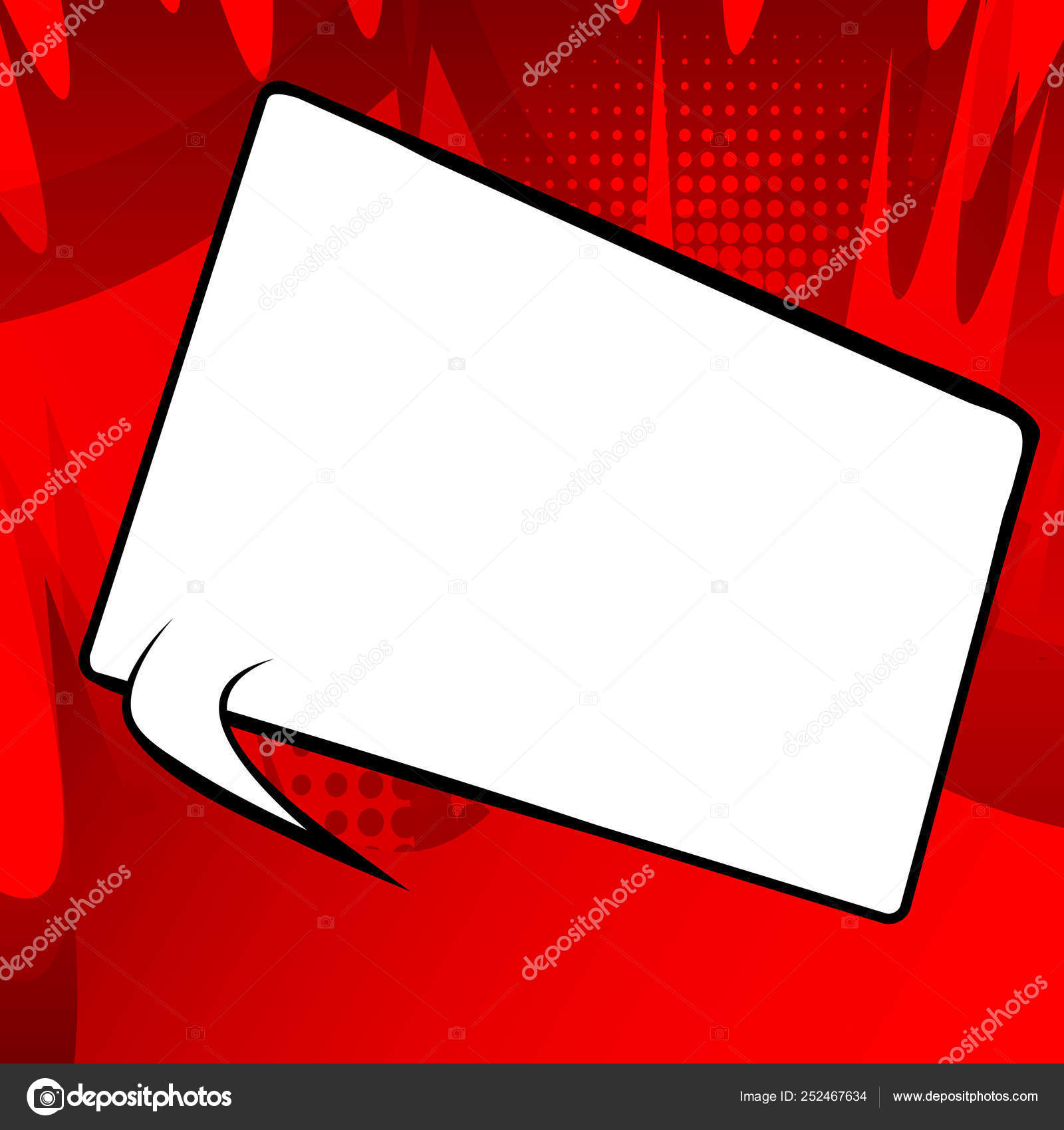 Vector Illustrated Retro Comic Book Background Big Blank Speech