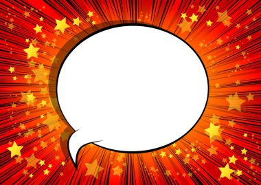 Vector illüstrasyon retro çizgi roman arka planı büyük boş konuşma balonu, pop sanat klasiği arka planı.