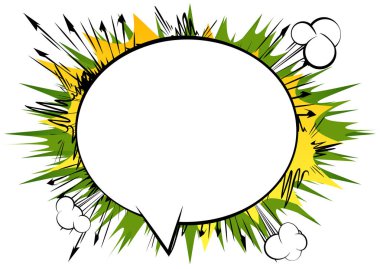 Vector illüstrasyon retro çizgi roman arka planı büyük boş konuşma balonu, pop sanat klasiği arka planı.