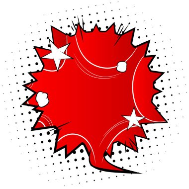 Vektör illüstrasyonlu retro çizgi roman arka planı büyük renkli konuşma balonu, pop sanat klasiği arka planı.