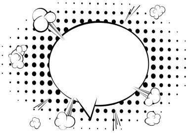 Vector illüstrasyon retro çizgi roman arka planı büyük boş konuşma balonu, pop sanat klasiği arka planı.