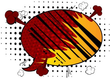 Vektör illüstrasyonlu retro çizgi roman arka planı büyük renkli konuşma balonu, pop sanat klasiği arka planı.