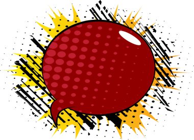 Vektör illüstrasyonlu retro çizgi roman arka planı büyük renkli konuşma balonu, pop sanat klasiği arka planı.