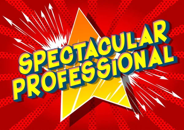 Spectacular Professional Vector Ilustrado Estilo Quadrinhos Frase Fundo Abstrato —  Vetores de Stock