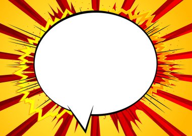 Vector illüstrasyon retro çizgi roman arka planı büyük boş konuşma balonu, pop sanat klasiği arka planı.