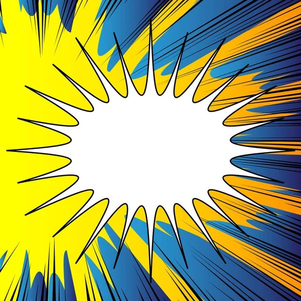 Vector Illustrierte Retro Comic Hintergrund Mit Großer Leerer Explosionsblase Hintergrund — Stockvektor