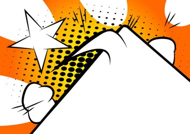 Büyük bir boş konuşma balonu parçası ile vektör Retro çizgi roman arka plan, Pop Art zemin.