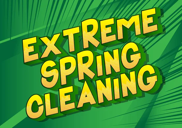 Extreme Spring Cleaning Векторная Иллюстрированная Фраза Стиле Комиксов Абстрактном Фоне — стоковый вектор
