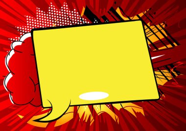 Vektör illüstrasyonlu retro çizgi roman arka planı büyük renkli konuşma balonu, pop sanat klasiği arka planı.