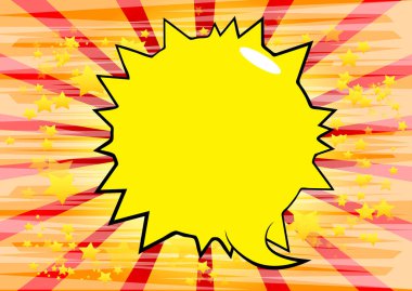 Vektör illüstrasyonlu retro çizgi roman arka planı büyük renkli konuşma balonu, pop sanat klasiği arka planı.