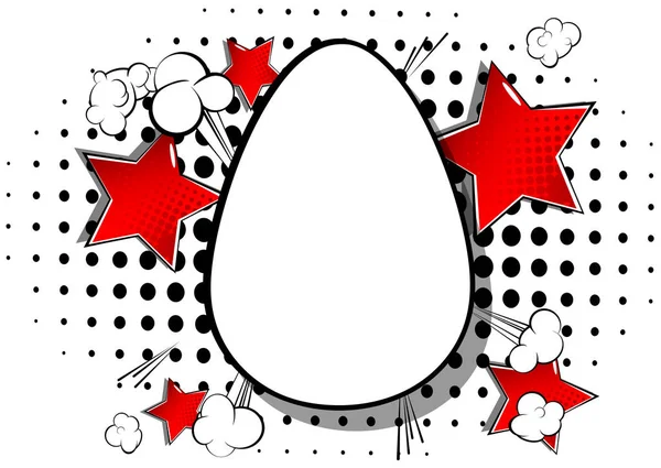 Vector Dibujos Animados Blanco Huevo Pascua Signo Vacaciones Ilustrado Fondo — Archivo Imágenes Vectoriales