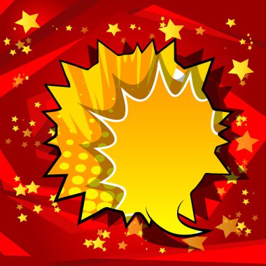 Vektör illüstrasyonlu retro çizgi roman arka planı büyük renkli konuşma balonu, pop sanat klasiği arka planı.