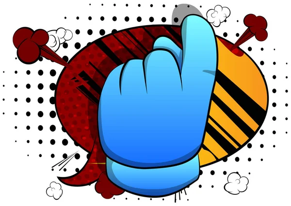 Χέρι Του Διανύσματος Δείχνει Προσκλητήριο Εικονογραφημένο Σύμβολο Χεριού Στο Φόντο — Διανυσματικό Αρχείο