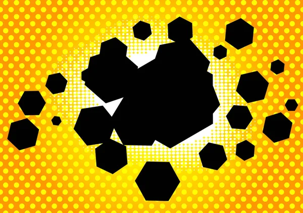 Vektor Illustrerad Retro Serietidning Bakgrund Hexagon Formad Bubbla Pop Konst — Stock vektor