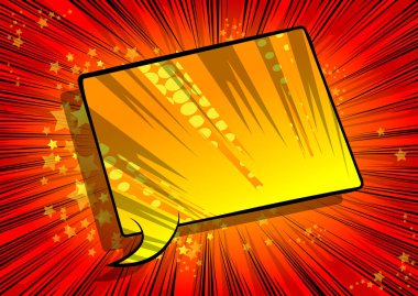 Vektör illüstrasyonlu retro çizgi roman arka planı büyük renkli konuşma balonu, pop sanat klasiği arka planı.