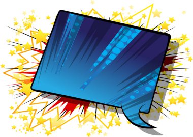 Beyaz arka plan üzerinde izole büyük renkli konuşma balonu ile çizgi roman arka plan.