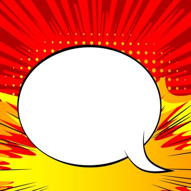 Vector illüstrasyon retro çizgi roman arka planı büyük boş konuşma balonu, pop sanat klasiği arka planı.