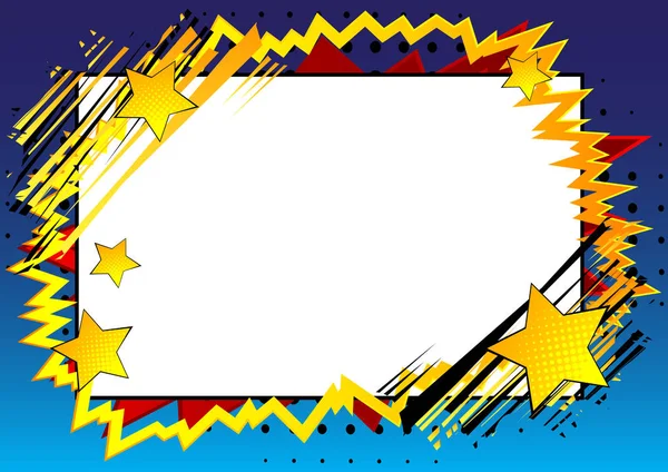 ベクトル図レトロ漫画の背景に大きな空白の正方形 ポップアートヴィンテージスタイルの背景 — ストックベクタ