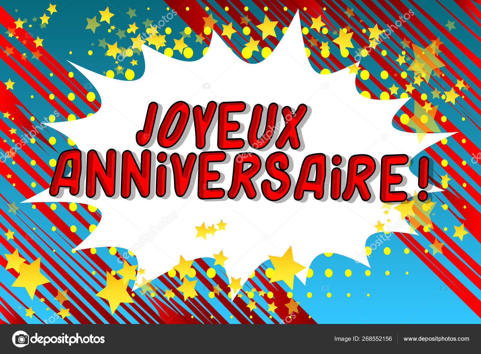 Joyeux Anniversaire Happy Birthday French Vector Illustrated Comic Book Style Vector Image By C Noravector Vector Stock