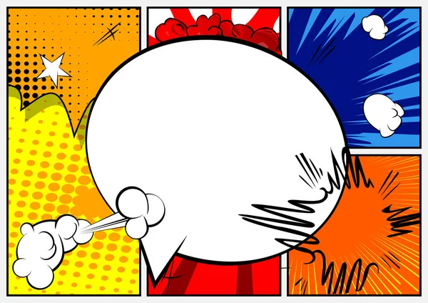Vektor Illustrierten Retro Comic Hintergrund Mit Großen Leeren Sprechblase Pop — Stockvektor
