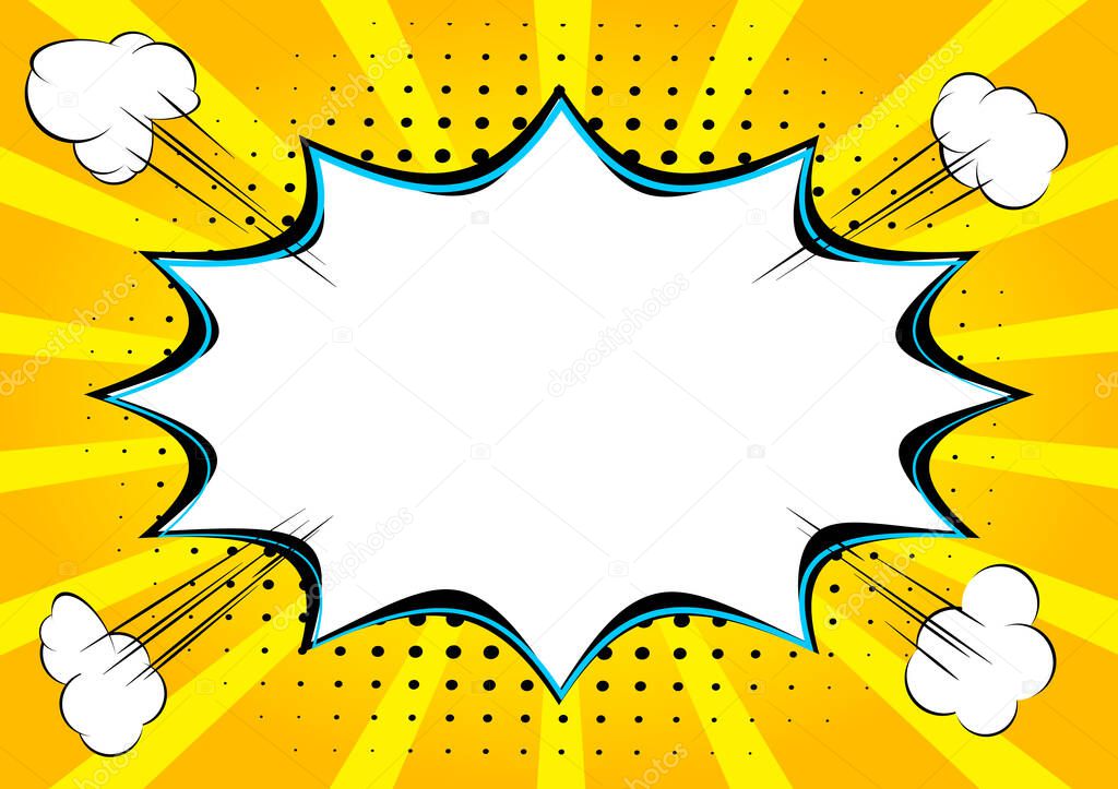 Cartoon design colored background. Comic book backdrop illustration. Vector comics wallpaper.