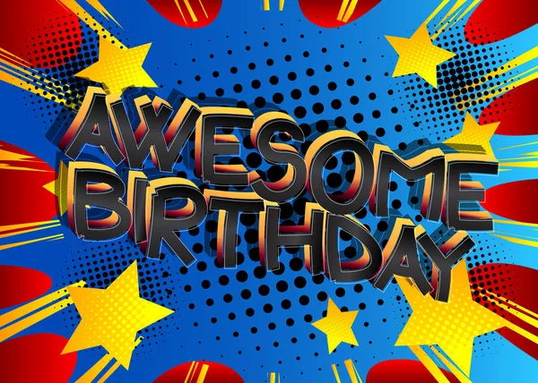 Awesome Birthday Typografie Vektor Design Für Grußkarten Und Poster Design — Stockvektor