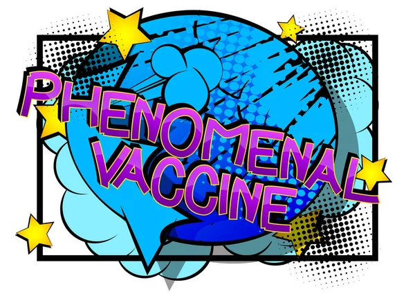 Phenomenal Vaccine Comic Book Style Cartoon Words Text Abstract Background — Stock Vector