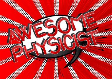 Müthiş Fizikçi Çizgi roman tarzı karikatür kelimeleri.