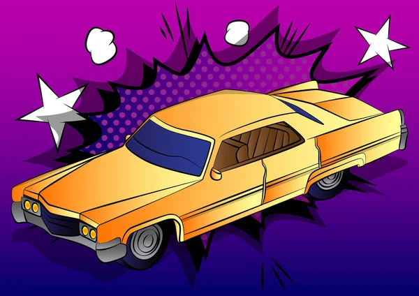 Comic Stil Cartoon Vektor Illustration Eines Coolen Amerikanischen Retro Autos — Stockvektor