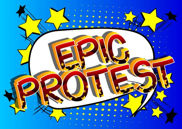 Epic Protest 漫画スタイルの漫画の言葉抽象的な漫画の背景 — ストックベクタ