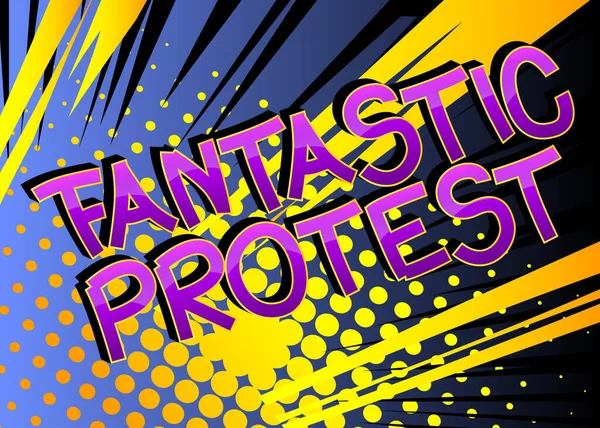 Fantástico Protesto Comic Estilo Banda Desenhada Palavras Fundo Quadrinhos Abstratos — Vetor de Stock