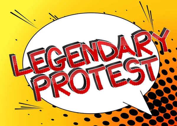 Protesto Legendary Comic Book Style Cartoon Words Abstract Comics Background —  Vetores de Stock