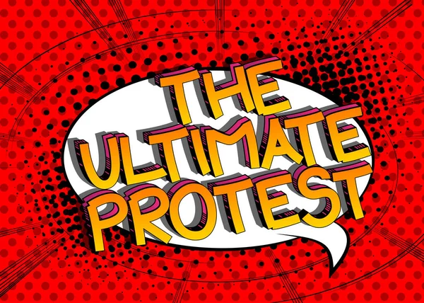 Ultimate Protest Comic Estilo Banda Desenhada Palavras Fundo Quadrinhos Abstratos — Vetor de Stock