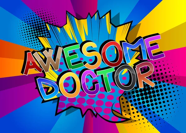 Impressionante Doctor Comic Estilo Livro Cartoon Words Abstract Comics Background — Vetor de Stock