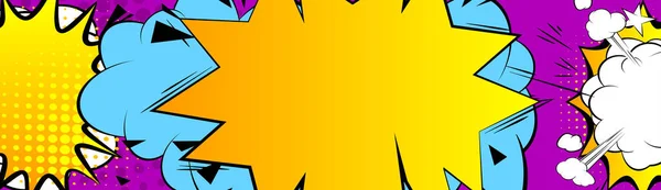 Cartoon Design Colored Banner Comic Book Background Illustration Vector Comics — Stock Vector