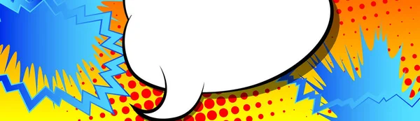 Стиль Коміксів Абстрактний Банер Пустою Бульбашкою Мовлення Дизайн Мультфільмів Кольорова — стоковий вектор