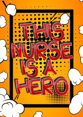 Bu hemşire soyut çizgi roman arkaplanı üzerine çizgi roman tarzı bir kelimedir..