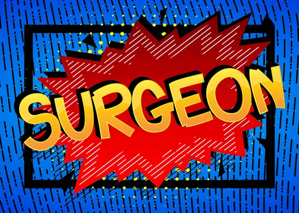Cirurgião Comic Book Style Cartoon Words Abstract Comics Background — Vetor de Stock