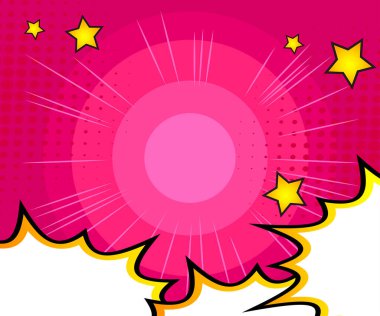 Çizgi roman geçmişi. Soyut çizgi film patlama tasarımı çizimi. Vektör çizgi roman afişi.