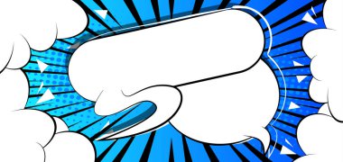 İki boş konuşma balonlu çizgi roman arkaplanı. Çizgi film tasarımı renkli çizimler. Vektör çizgi romanı arkaplanı.