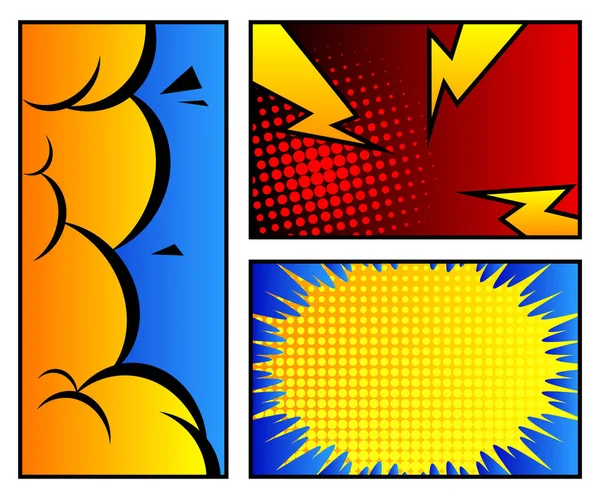 Comic Book Page Style Background Banner Template Pop Art Colorful — Stock Vector